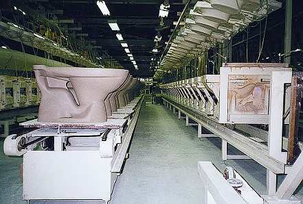 Dây chuyền nhà máy sản xuất sứ vệ sinh INAX